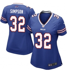 Nike Bills #32 O  J  Simpson Royal Blue Team Color Womens Stitched NFL Elite Jersey