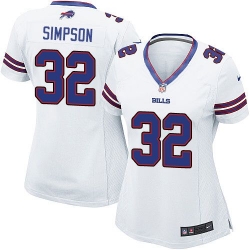 Nike Bills #32 O  J  Simpson White Womens Stitched NFL Elite Jersey