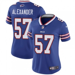 Nike Bills #57 Lorenzo Alexander Royal Blue Team Color Womens Stitched NFL Vapor Untouchable Limited Jersey