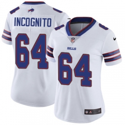 Nike Bills #64 Richie Incognito White Womens Stitched NFL Vapor Untouchable Limited Jersey