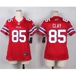 Nike Bills #85 Charles Clay Red Womens Stitched NFL Limited Rush Jersey