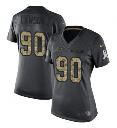 Nike Bills #90 Shaq Lawson Black Womens Stitched NFL Limited 2016 Salute to Service Jersey
