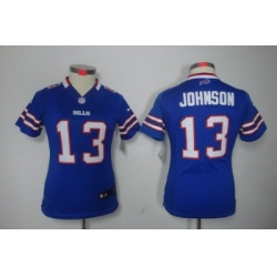 Nike Women Buffalo Bills #13 Johnson Blue Color Limited Jerseys