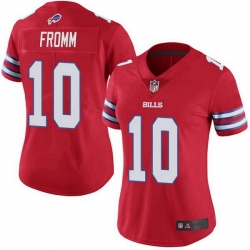 Women Buffalo Bills 10 Jake Fromm Red Limited Color Rush Vapor Untouchable Jersey