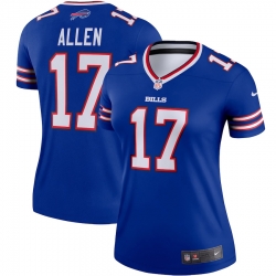 Women Buffalo Bills 17 Josh Allen Royal With C Patch Limited Stitched Jersey