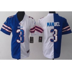 Women Nike Buffalo Bills 3 EJ Manuel Blue White Split Jerseys