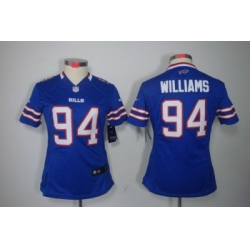 Women Nike Buffalo Bills #94 Williams Blue Color Limited Jerseys