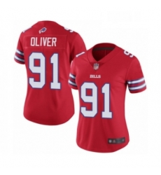 Womens Buffalo Bills 91 Ed Oliver Limited Red Rush Vapor Untouchable Football Jersey