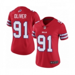 Womens Buffalo Bills 91 Ed Oliver Limited Red Rush Vapor Untouchable Football Jersey