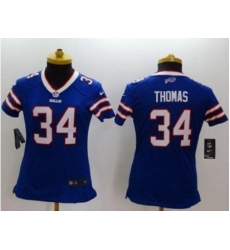 Women's Nike Bills 34 Thurman Thomas Royal Blue Team Color Stitched NFL Limited Jersey
