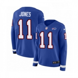 Womens Nike Buffalo Bills 11 Zay Jones Limited Royal Blue Therma Long Sleeve NFL Jersey