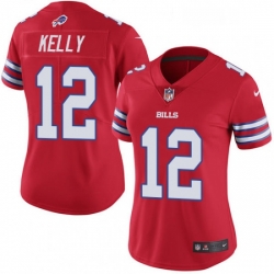 Womens Nike Buffalo Bills 12 Jim Kelly Limited Red Rush Vapor Untouchable NFL Jersey