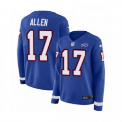 Womens Nike Buffalo Bills 17 Josh Allen Limited Royal Blue Therma Long Sleeve NFL Jersey