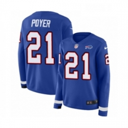 Womens Nike Buffalo Bills 21 Jordan Poyer Limited Royal Blue Therma Long Sleeve NFL Jersey
