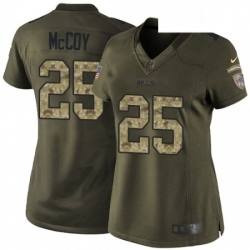 Womens Nike Buffalo Bills 25 LeSean McCoy Elite Green Salute to Service NFL Jersey