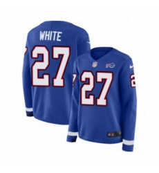 Womens Nike Buffalo Bills 27 TreDavious White Limited Royal Blue Therma Long Sleeve NFL Jerse