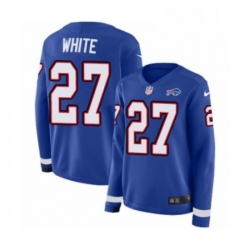Womens Nike Buffalo Bills 27 TreDavious White Limited Royal Blue Therma Long Sleeve NFL Jerse