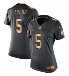 Womens Nike Buffalo Bills 5 Tyrod Taylor Limited BlackGold Salute to Service NFL Jersey