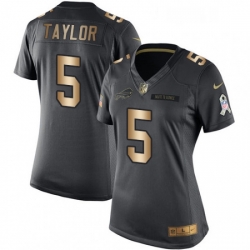 Womens Nike Buffalo Bills 5 Tyrod Taylor Limited BlackGold Salute to Service NFL Jersey