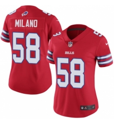 Women's Nike Buffalo Bills #58 Matt Milano Limited Red Rush Vapor Untouchable NFL Jersey