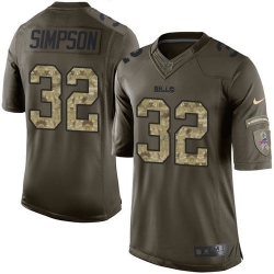 Nike Bills #32 O  J  Simpson Green Youth Stitched NFL Limited Salute to Service Jersey