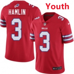 Youth Buffalo Bills 3 Damar Hamlin Red Vapor Untouchable Limited Stitched Jersey