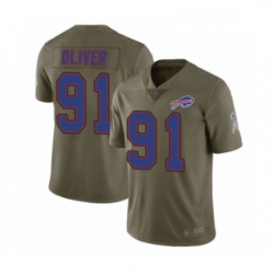 Youth Buffalo Bills 91 Ed Oliver Limited Olive 2017 Salute to Service Football Jersey