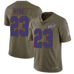 Youth Nike Bills #23 Micah Hyde Olive Stitched NFL Limited 2017 Salute to Service Jersey
