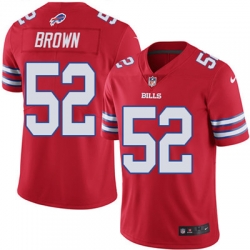 Youth Nike Bills #52 Preston Brown Red Stitched NFL Limited Rush Jersey