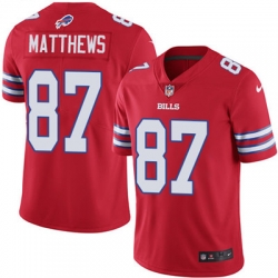 Youth Nike Bills #87 Jordan Matthews Red Stitched NFL Limited Rush Jersey