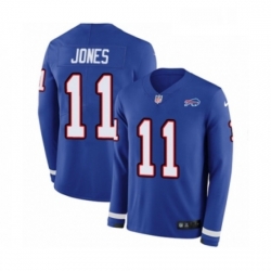 Youth Nike Buffalo Bills 11 Zay Jones Limited Royal Blue Therma Long Sleeve NFL Jersey