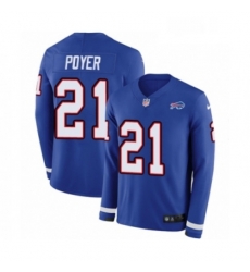 Youth Nike Buffalo Bills 21 Jordan Poyer Limited Royal Blue Therma Long Sleeve NFL Jersey