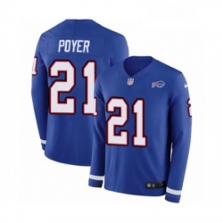 Youth Nike Buffalo Bills 21 Jordan Poyer Limited Royal Blue Therma Long Sleeve NFL Jersey