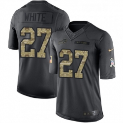 Youth Nike Buffalo Bills 27 TreDavious White Limited Black 2016 Salute to Service NFL Jersey