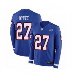 Youth Nike Buffalo Bills 27 TreDavious White Limited Royal Blue Therma Long Sleeve NFL Jerse