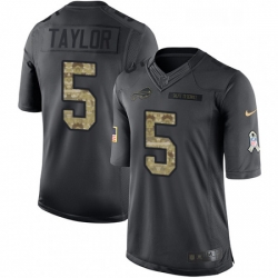 Youth Nike Buffalo Bills 5 Tyrod Taylor Limited Black 2016 Salute to Service NFL Jersey