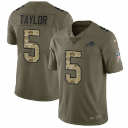 Youth Nike Buffalo Bills 5 Tyrod Taylor Limited OliveCamo 2017 Salute to Service NFL Jersey
