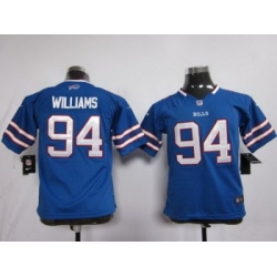 Youth Nike Buffalo Bills #94 Williams Blue NFL Jerseys
