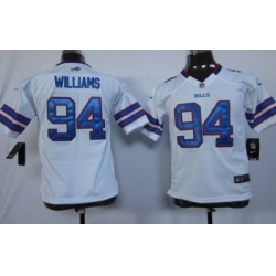 Youth Nike Buffalo Bills #94 Williams White NFL Jerseys