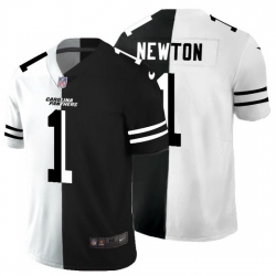 Carolina Panthers 1 Cam Newton Men Black V White Peace Split Nike Vapor Untouchable Limited NFL Jersey