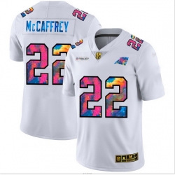 Carolina Panthers 22 Christian McCaffrey Men White Nike Multi Color 2020 NFL Crucial Catch Limited NFL Jersey