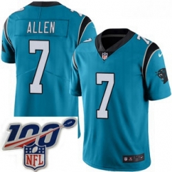 Kyle Allen Mens Carolina Panthers Nike Alternate Vapor Untouchable Jersey Limited Blue