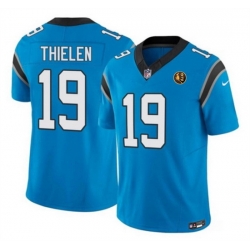 Men Carolina Panthers 19 Adam Thielen Blue 2023 F U S E  With John Madden Patch Vapor Limited Stitched Football Jersey