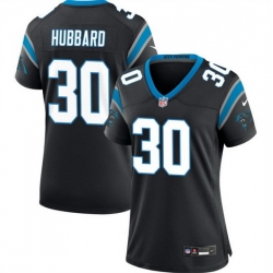 Men Carolina Panthers 30 Chuba Hubbard Black 2023 F U S E  Vapor Limited Stitched Football Jersey