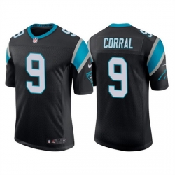 Men Carolina Panthers 9 Matt Corral 2022 Black Stitched Jersey