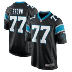Men Nike Carolina Panthers Deonte Brown 77 Black Vapor Limited Jersey