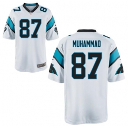 Men Nike Carolina Panthers Muhsin Muhammad 87 White Vapor Limited Jersey