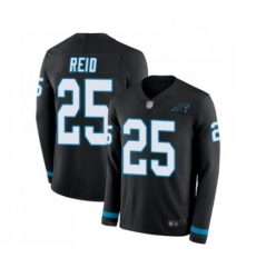 Mens Carolina Panthers 25 Eric Reid Limited Black Therma Long Sleeve Football Jersey