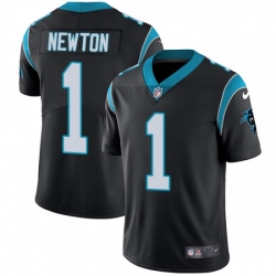 Mens Nike Carolina Panthers 1 Cam Newton Black Team Color Vapor Untouchable Limited Player NFL Jersey