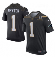 Mens Nike Carolina Panthers 1 Cam Newton Elite Black Team Irvin 2016 Pro Bowl NFL Jersey